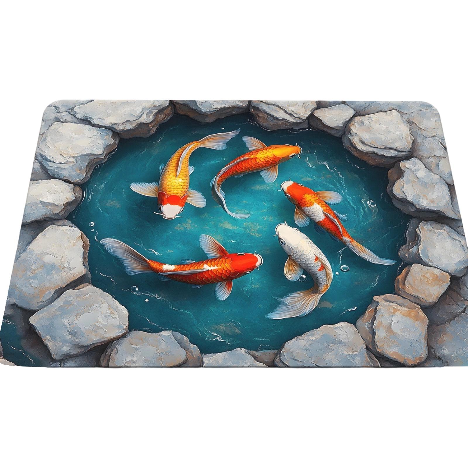 

80*120cm3D Visual Effect Crystal Velvet Floor Mat For Entrance Foyer, Dirt Resistant And Easy To Maintain Door Mat One Size