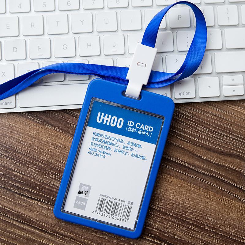 Youhe 6638 Transparent Double-Sided Acrylic Lanyard Card Holder