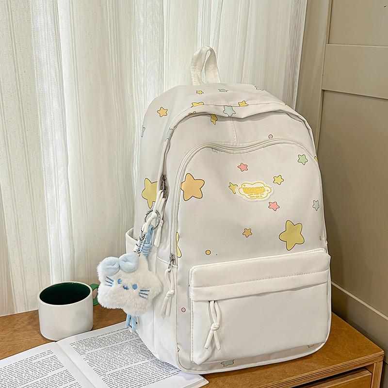 Star Lightweight Printed Casual Backpack With Nylon Material For Teens Use Daily