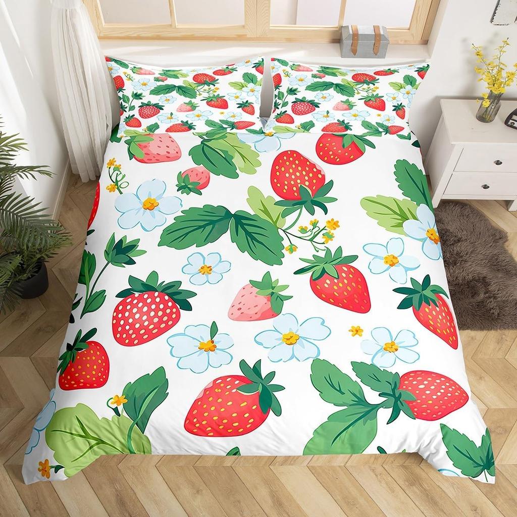 Funda Nórdica de Dibujos Animados Naranja Juego de Ropa de Cama de Naranjas Frescas Para Niños Niñas Funda de Edredón de Frutas Cítricas Dibujo Animado Tamaño Completo Queen