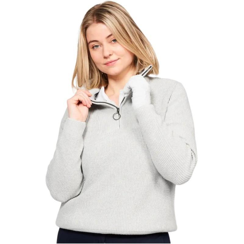 

DECATHLON MW500 Solid Color Half Zip Stand Collar Casual Knit Women s Grey XL серый