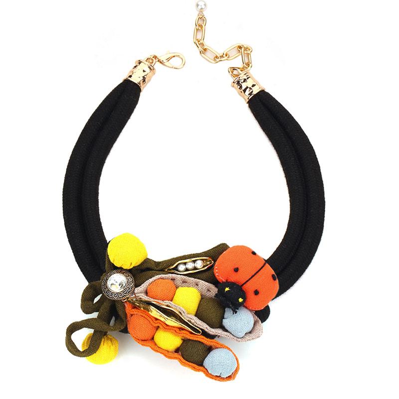 Statement Necklace with Ladybug Design for Women Trendy Wedding Party Jewelry