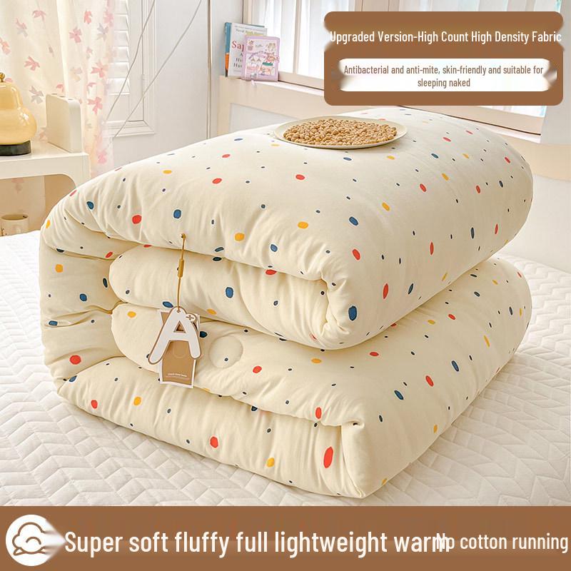 Washable Thick Cotton Quilt - Warm, Universal for All Seasons, 2025 Spring/Winter. Perfect for Students' Single Beds.