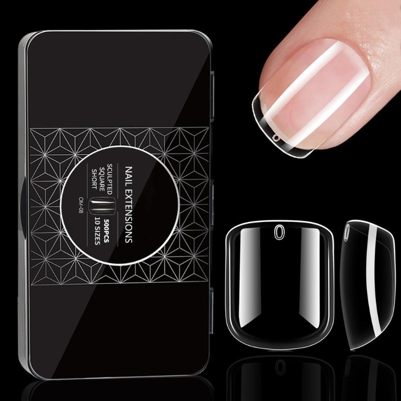 Clear Gel Nail Tips DIY Nail Extensions Transparent False Nails Art Decoration Long-Lasting Perfect for DIY Nail Art
