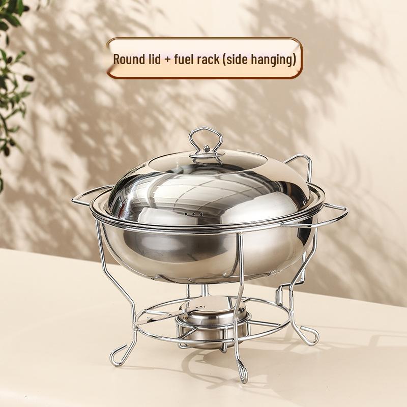 Stainless Steel Round Buffet Stove - Commercial Heated Food Warmer