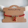 HIV/AIDS Awareness Bracelets Red Ribbon Wristband Adjustable Braided Rope Bracelets Fashion Accessory Statement Jewelry