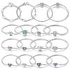 925 Silver Sparkling Fashion Zircon Spherical Heart-Shaped Snake Bone Bracelet For Women Fashion Birthday Jewelry Gifts