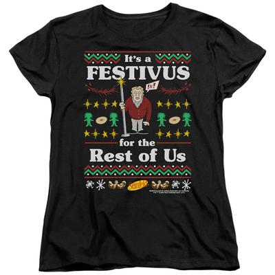 Seinfeld Εορταστικό Festivus Γυναικείο T-Shirt Μαύρο Επίσημη Άδεια