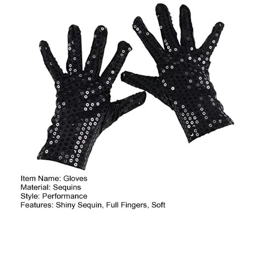 1 Pereche Mănuși de Performanță Paiete Strălucitoare Culoare Solidă Moale Calde Degete Întregi Atrag Atenția Rochie Mărimi Universale Mănuși Spectacol de Scenă pentru Adult