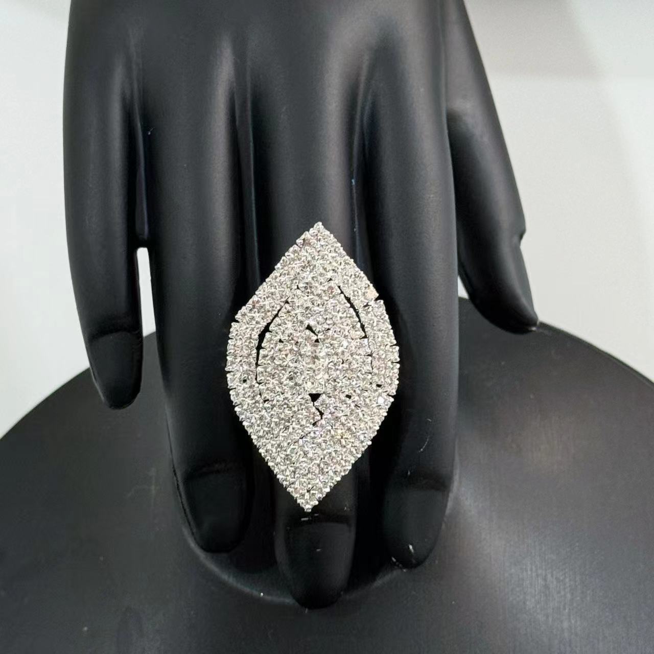 Geometric Ring Women s Elegant Shiny Open Adjustable Ring Ring Hand Jewelry серебряный