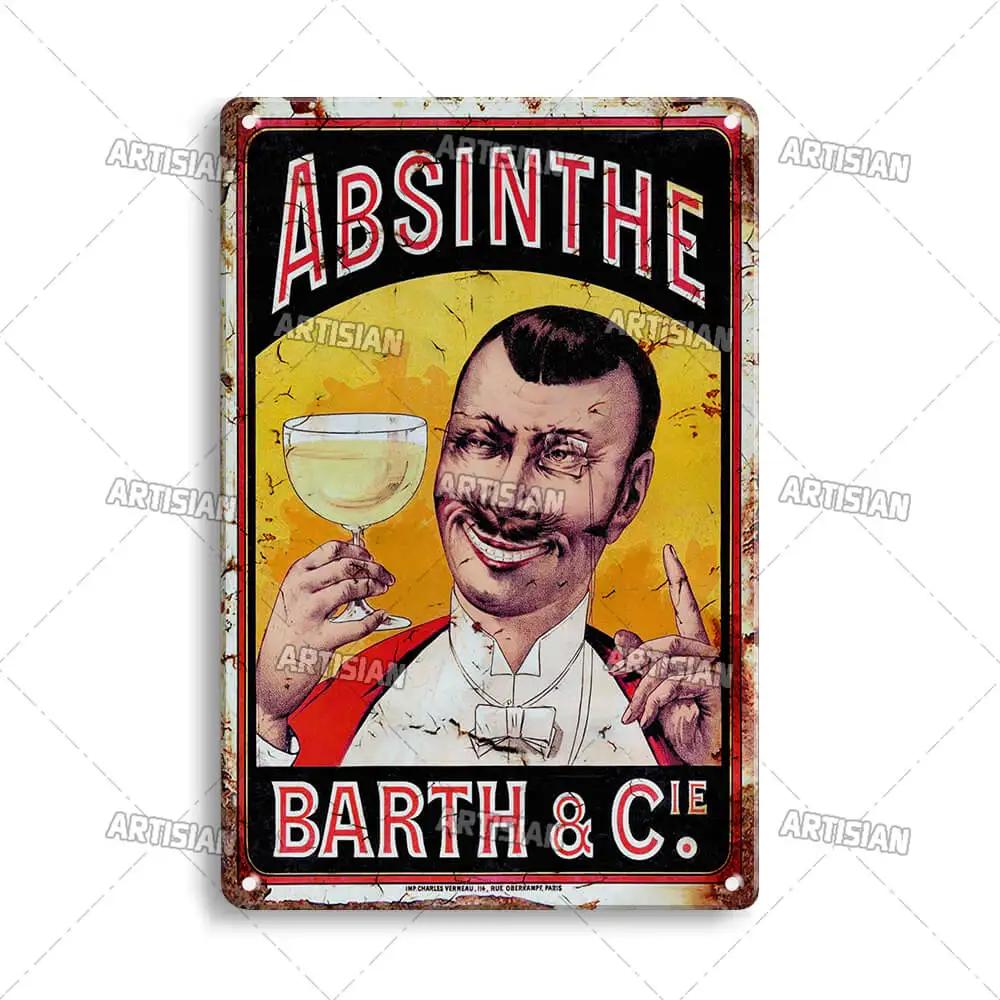 ARTISAN Retro Wein Metallschild Dekoposter Alkohol Wand Metall Blechschild Werbung Wanddeko Man Cave Club Metallplakette