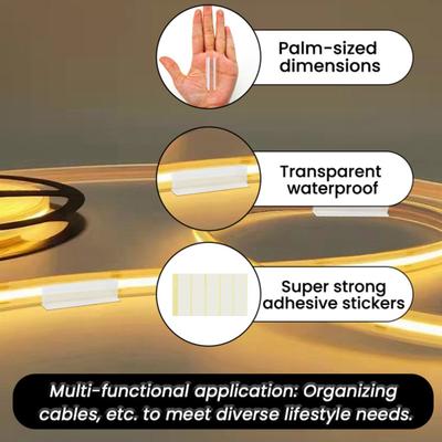 Yousheng LED Strip Light Clips Wandmontierte Seillicht-Clips mit Kleber Wasserdichter Wandstreifenlichthalter für Neonseilleuchten
