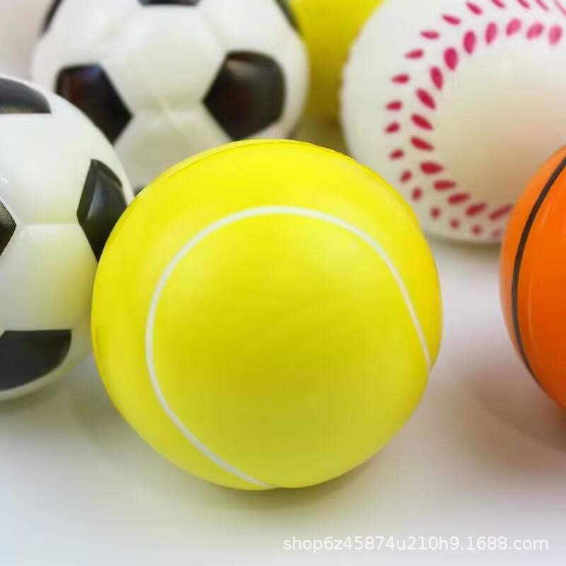 63mm Foam PU Fidget Stress Relief Ball - Fun Soothing Elastic, Tennis/Soccer/Basketball/Baseball Designs for Daily & Outdoor Use