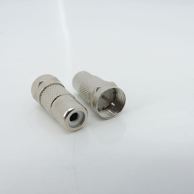 10pcs F Type male Female To RCA Male female jack plug Connector Silver RF Adapter Coax Coaxial Converter metal