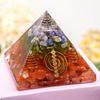 6.5cm Pyramid Resin Crystal Epoxy Glue Crafted Hirback Pattern Home Crafts Desktop Office Decorations Gifts