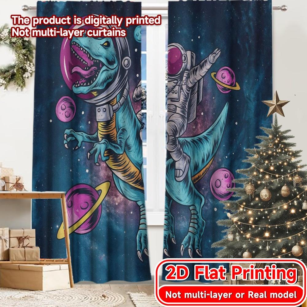 

2pcs, 2D FLAT PRINTING Curtains (Without Rod) Cosmic Explorer Festive Fashion Curtains Polyester Curtains Decorations For Home 52.50 × 116.00 cm 2 pcs