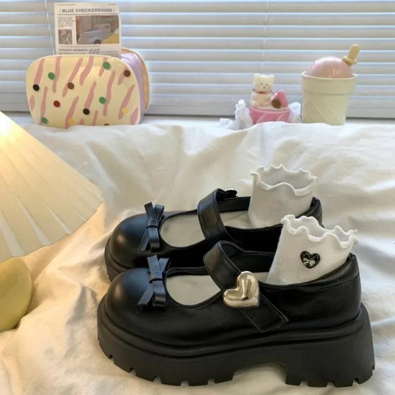 

Fashion Woman Shoes 2025 Mary Janes Women s High Heels Platform Casual Pumps Women Solid Round Toe Med Heel Bow Tie Ladies Shoes on Sale 35