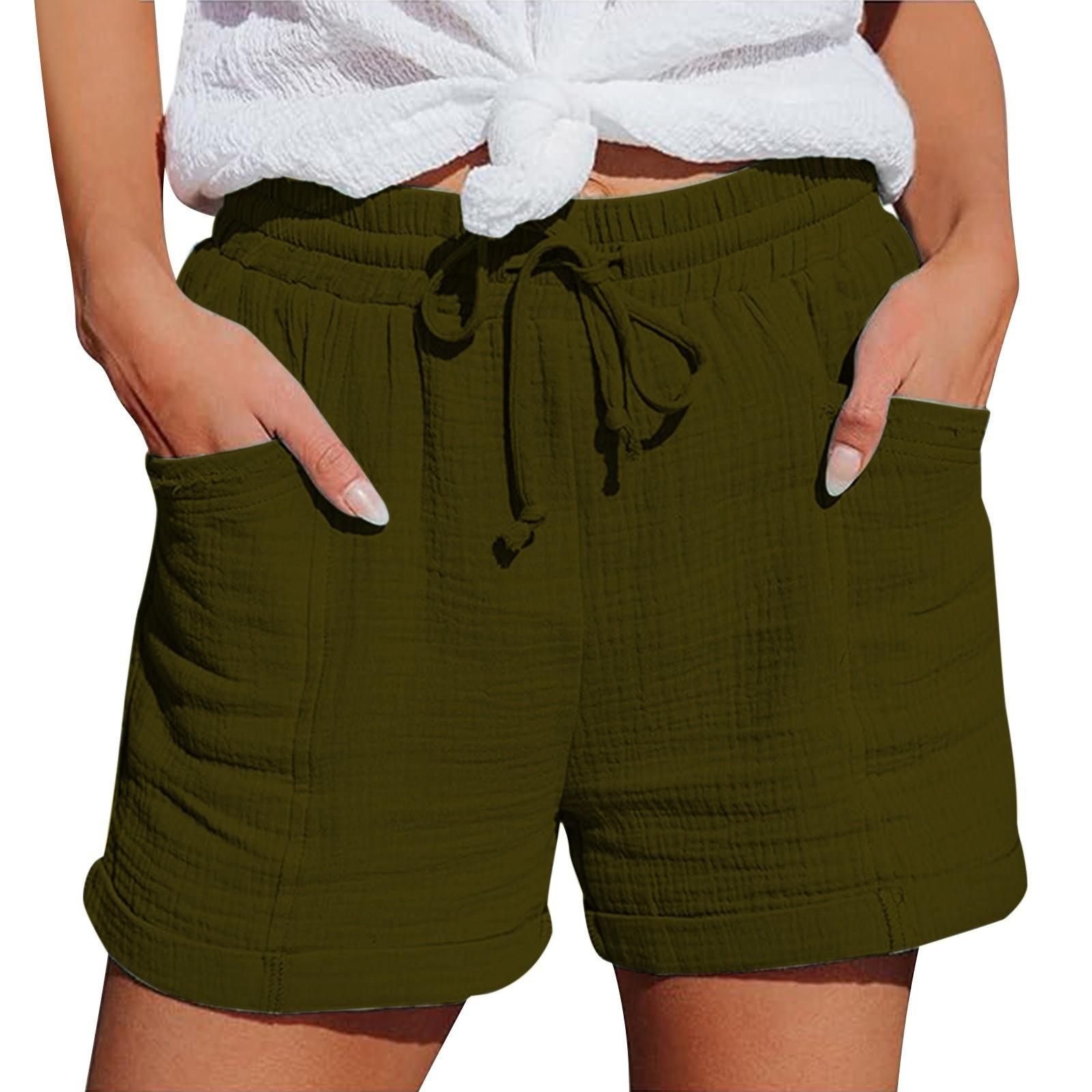 

Women s Casual And Comfortable Boho Color Drawstring Shorts With Back Pockets For Summer S