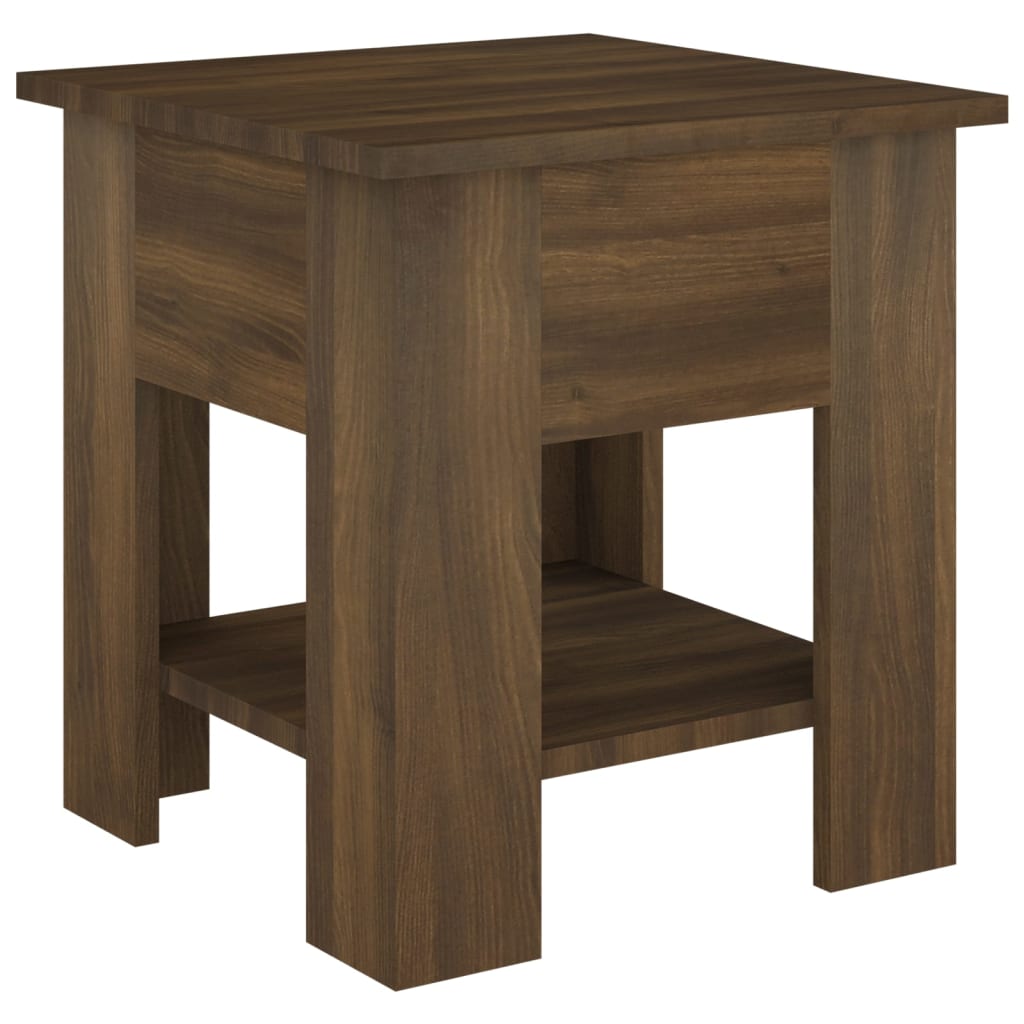  Coffee Table, Brown Oak 40x40x42 Cm, Wood-based Material