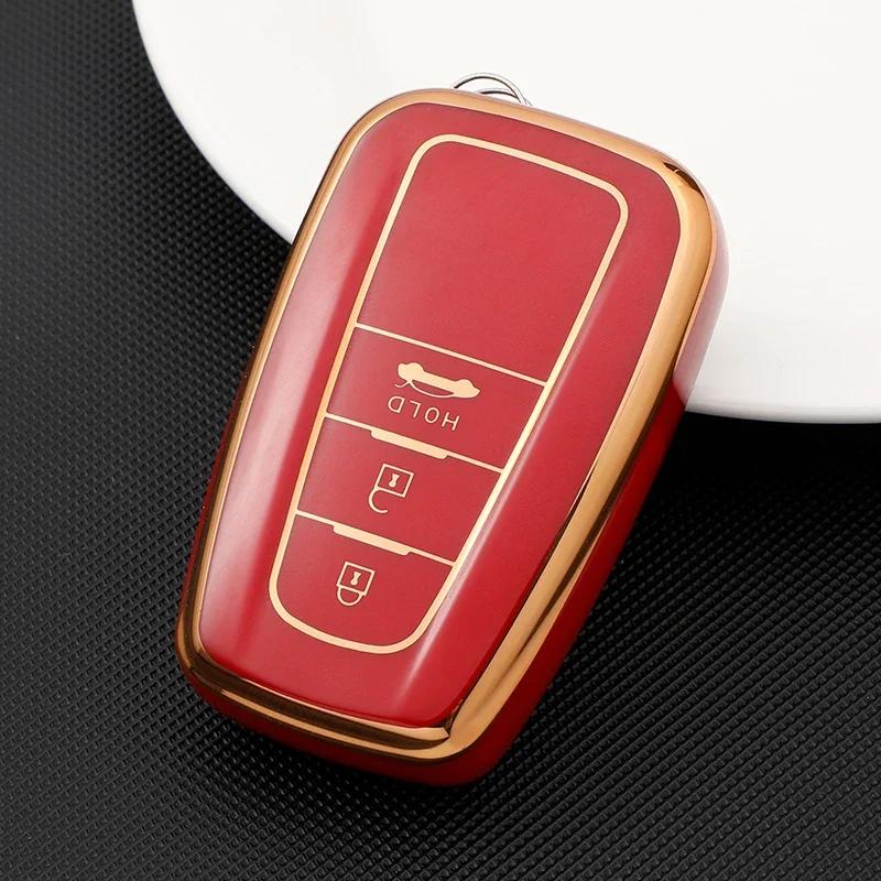 2/3/4 Buttons For Toyota Camry Chr Corolla Rav4 Avalon Land Cruiser Prado Prius - Tpu Car Key Case Cover Fob Keychain