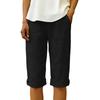 Women's Fashion  Color Pocket Five-Foot Loose Elastic Waist Cotton Linen Shorts