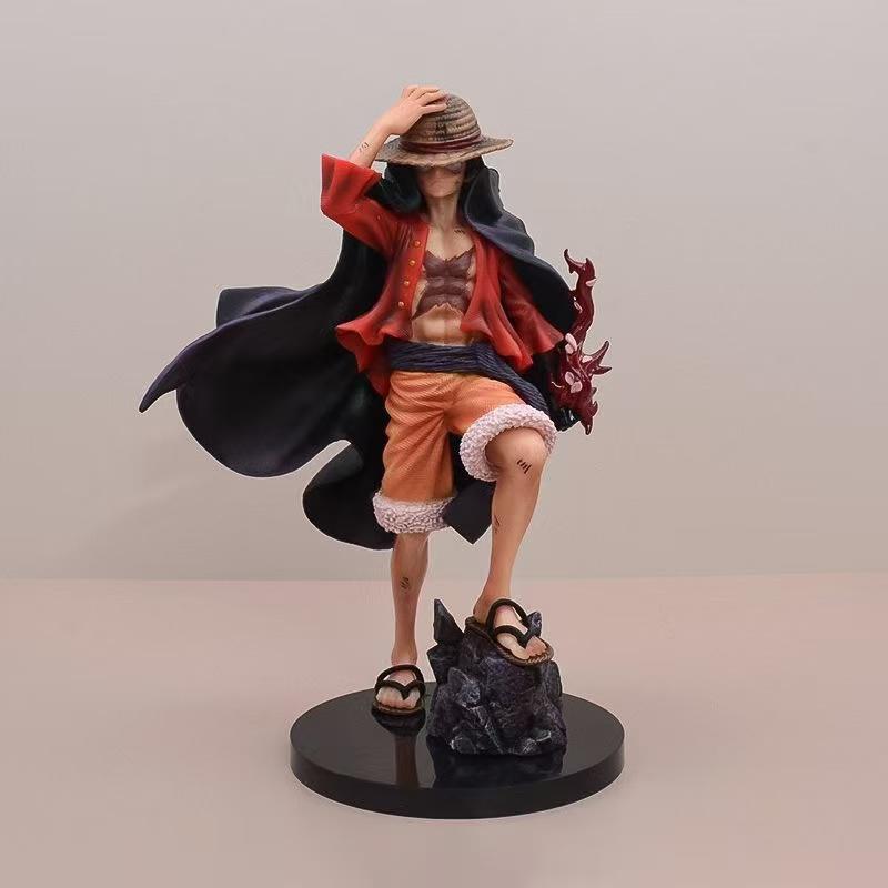 Anime One Piece 25cm Four Emperors Monkey D. Luffy Statue Action Figurine Model Scene PVC Collectible Toys Doll Festival Gift