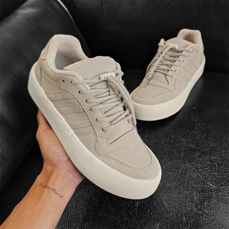 Solid Color High Flat Canvas Shoe with Thick Soles Elevated Height Casual Shoe Lace Up Design Flat Shoes for Couples Sports Shoe