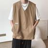 Men's Trendy Hong Kong Style Multi-Pocket Photographer Vest with Customizable Logo