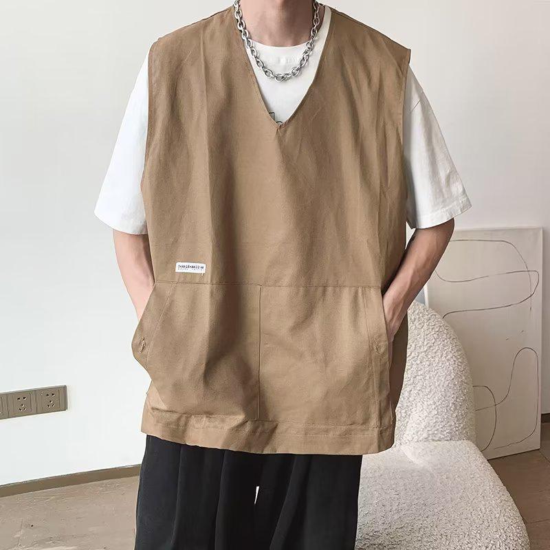 Men's Trendy Hong Kong Style Multi-Pocket Photographer Vest with Customizable Logo