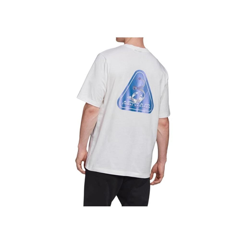 Adidas Sports Lifestyle Series Round Neck Fashion Versatile Short Sleeve T-Shirt Men Tops White GI6395