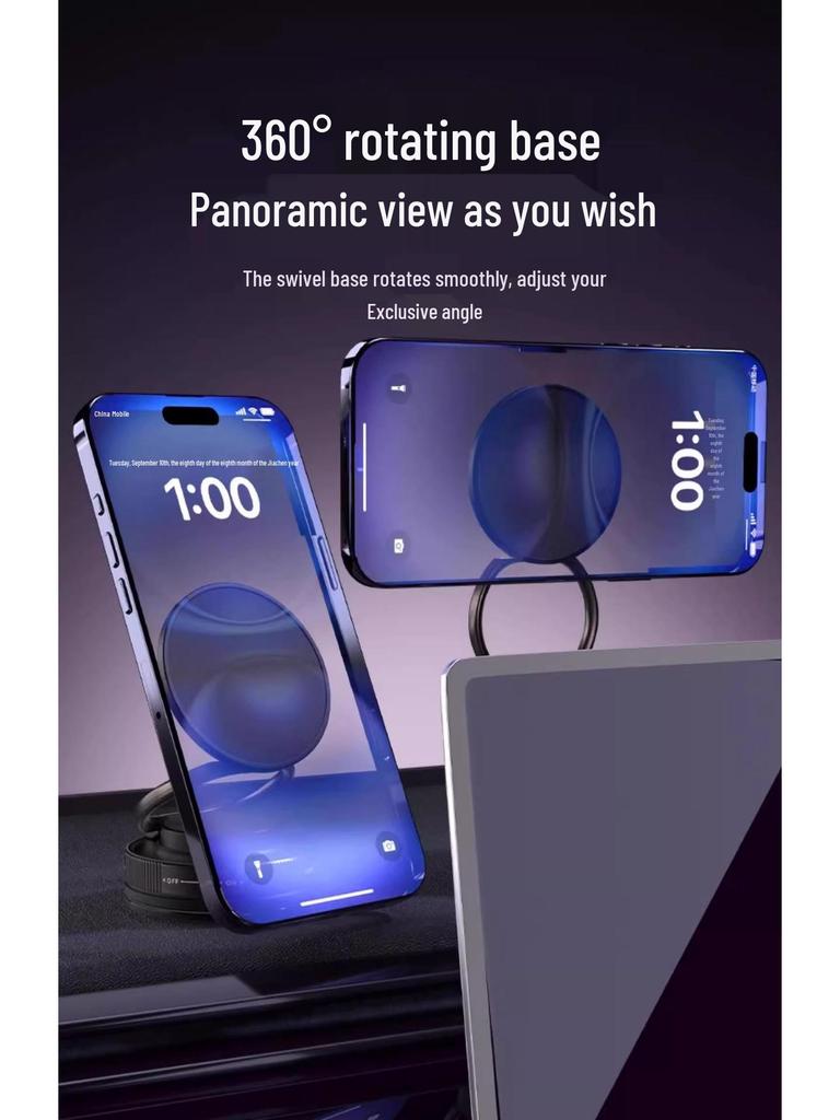 2025 Magnetic Car Phone Holder with Vacuum Suction - Magsafe Compatible for In-Car Navigation