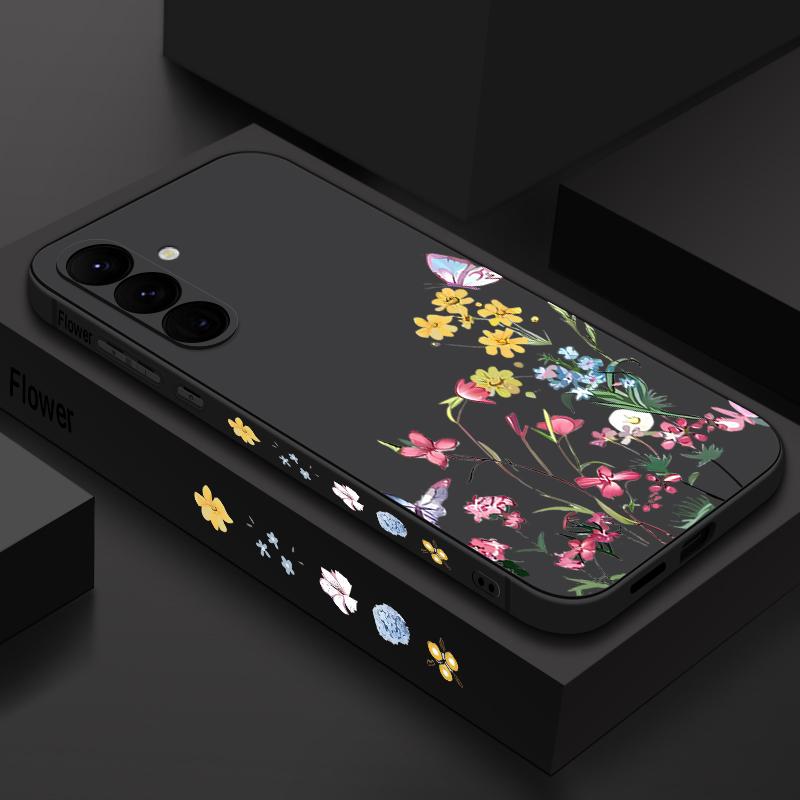 Soft TPU Case For Samsung Galaxy S24 S23 S25 FE S25 S22 Ultra A17 A56 A16 A55 A25 A15 A36 A35 A54 5G Small Flower Pattern Cover