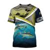 Vintage T Shirt for Mens Fishing 3D Print Outdoor Sports Short Sleeve Top Casual Man's T-shirt Loose Tee Streewear Men Clothing