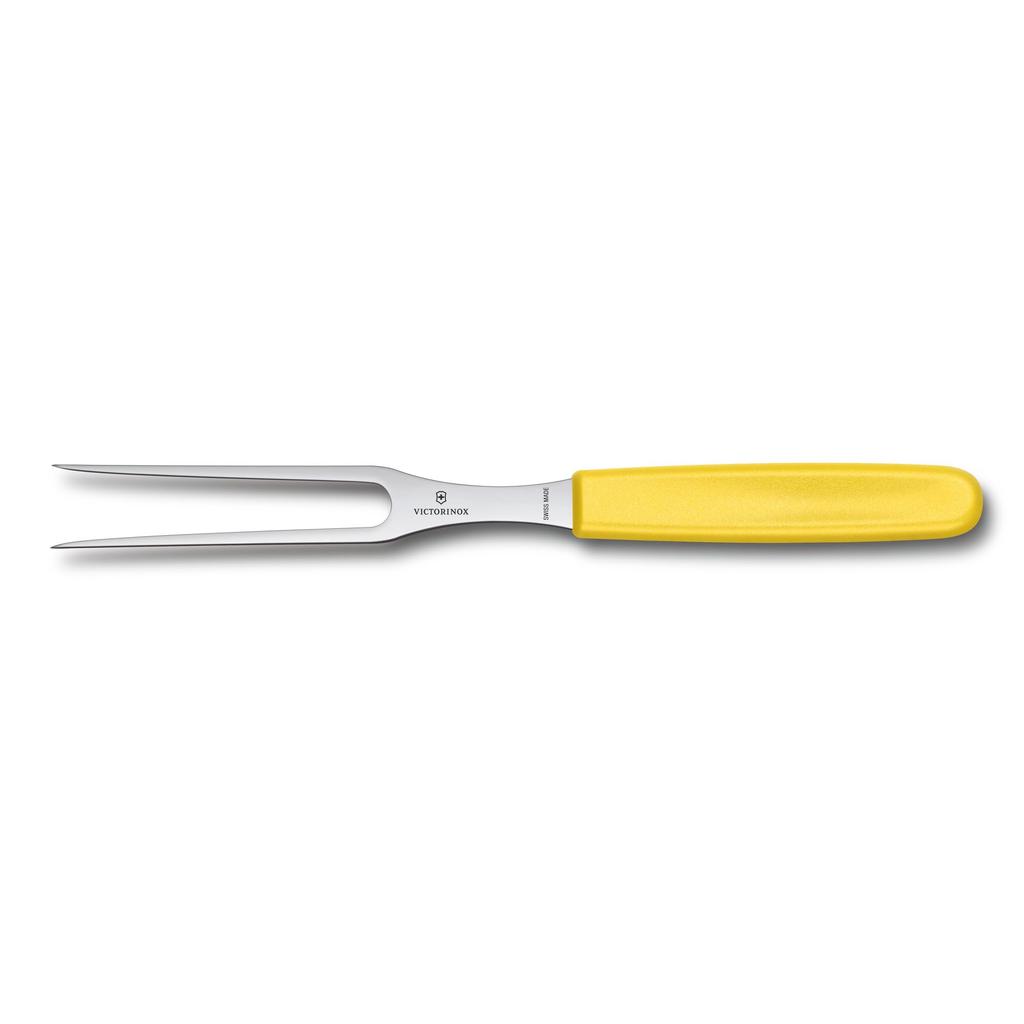 Victorinox Carving Fork, 15cm Yellow, Convenient for Cutting Meat, Ideal for BBQs and Grilling Steaks, Dishwasher Safe, Swiss Classic, 5.2106.15L8B