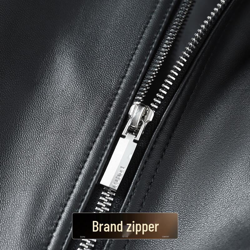 Futing Men's Sheepskin Goose Down Leather Jacket