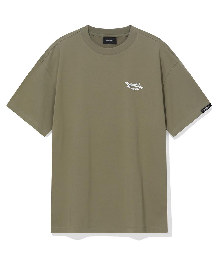 BEENTRILL Script Logo T-Shirt (Khaki)