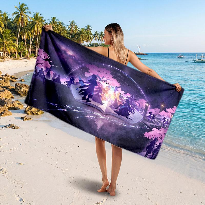 Large Beach TowelHonkai Star Rail Soft Absorbent Towel Beach Bath Home Use