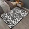 Tappeti Moderni Bianco e Nero con Motivi Floreali Geometrici Tappeti Contemporanei per Soggiorno Decorazioni per Interni Casa