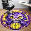 1pc Cat Clock Office Round Area Rug,  Mat Suitable For Office, Under Office Chairs Bedroom Living Room Home Decor, Room Deco