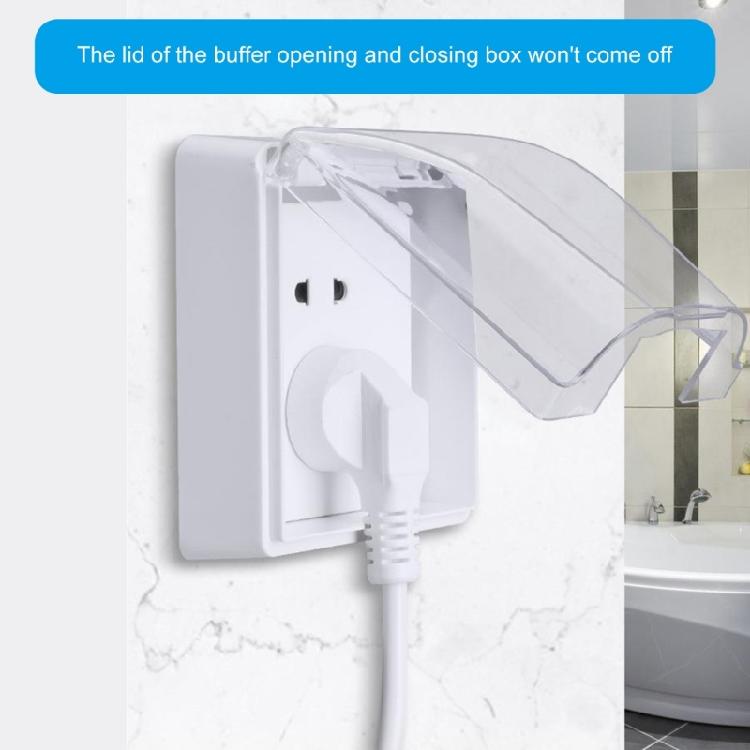 Clear 86 Type Outdoor Socket Waterproof Box Plastic Electrical Outlet Cover Splashproof Box Self-Adhesive Socket Case