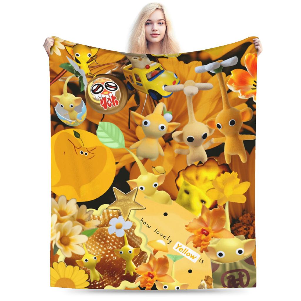 ALL Pikmin Warm Soft Blanket  Kids Adult Plush Throw Blanket Funny Couch Chair Flannel Bedspread Sofa Bed Cover