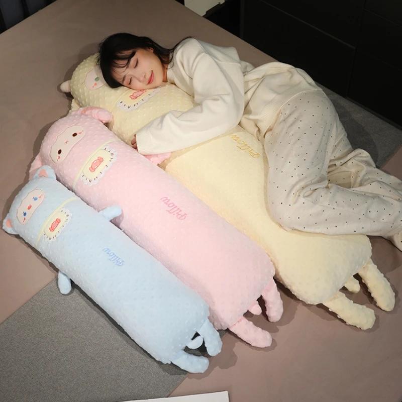 Soft Rabbit Cat Sheep Plush Toy Cartoon Stuffed Animal Long Pillow Cute Fluffy Bed Sofa Cushion for Kids Nursery Room Decor Gift