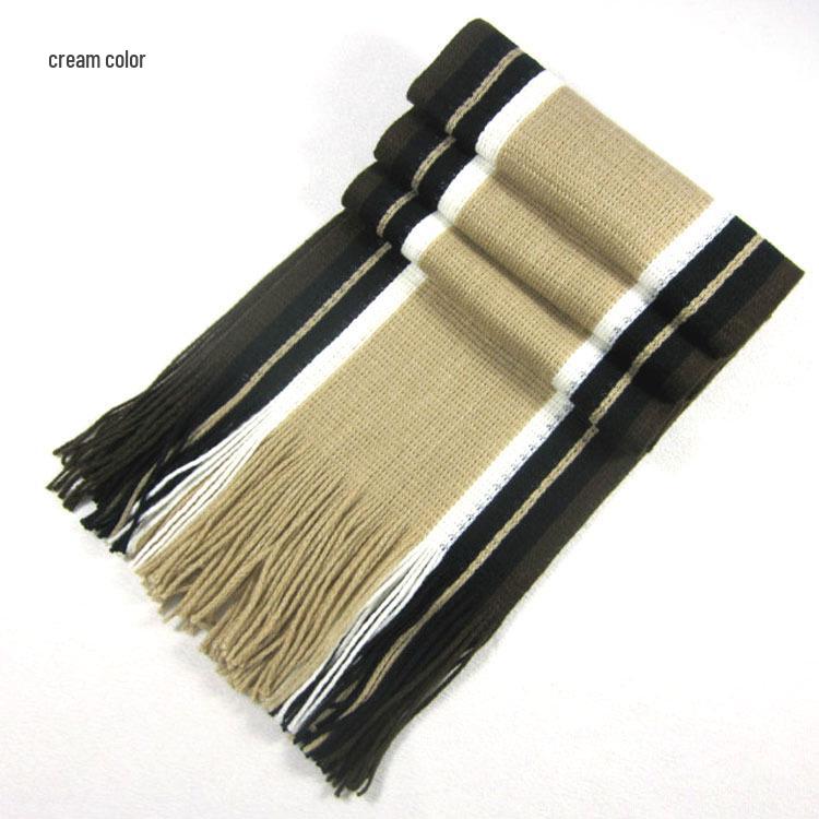 Autumn/Winter Men's Tassel Striped Snood Scarf - Thickened & Widened