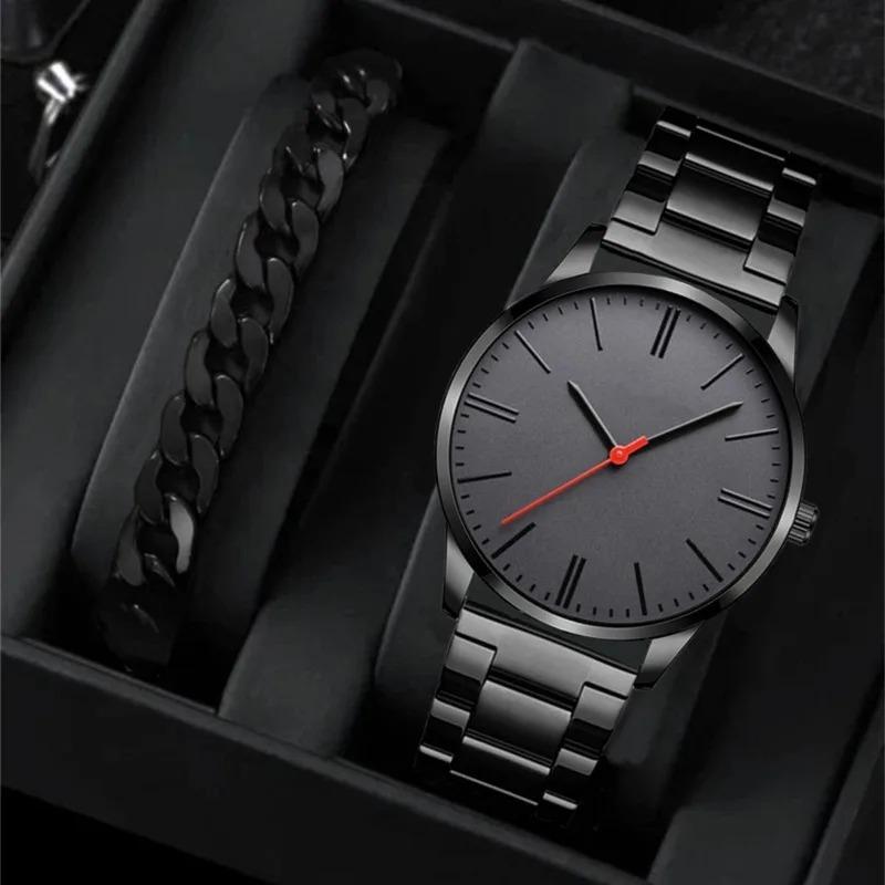 Fashion Men Black Quartz Watches for Man Luxury Men Business Watches Casual Clock Reloj Hombre (Without Box) Relógios Masculino