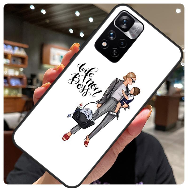 Baby Mother Brown Girl Family For Redmi Note 11 Pro Case For Redmi Note 12 8 9 10 Pro 8T 9S 10S 11S 12S 12C 9C 10C Coque