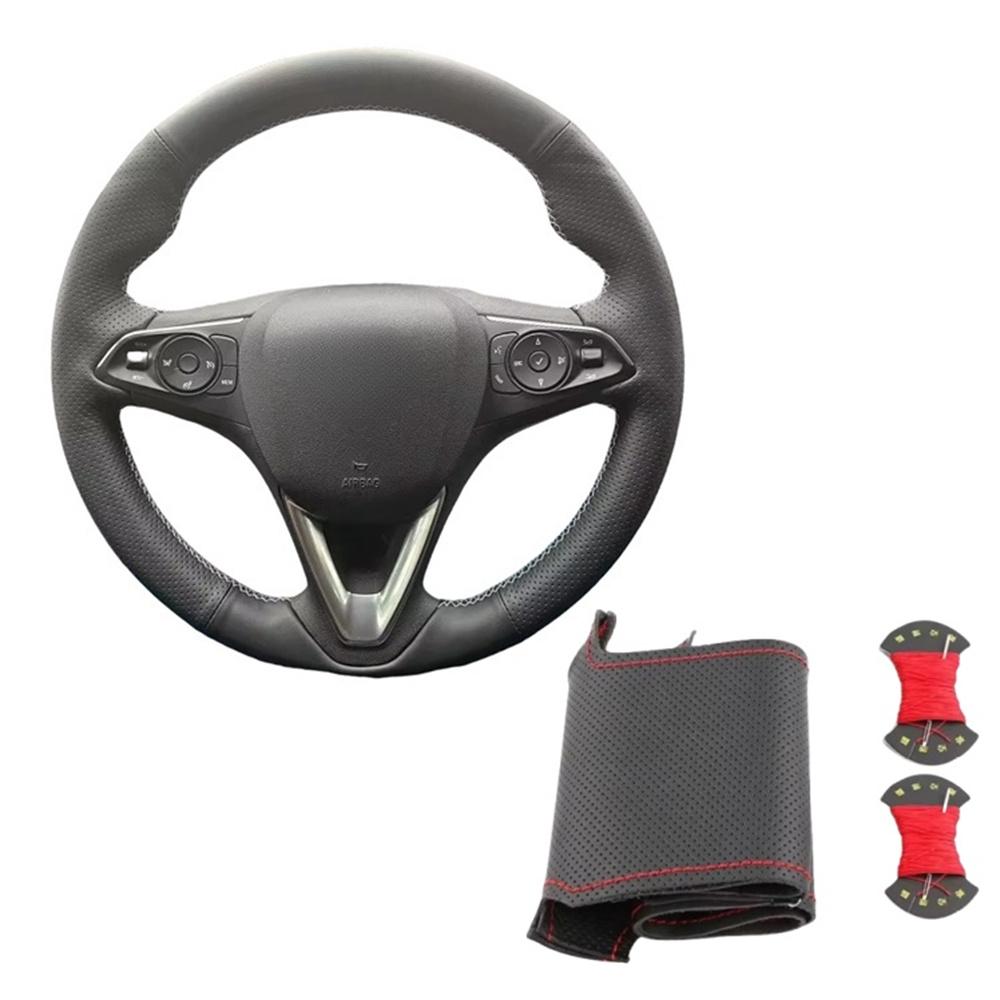 Car Steering Wheel Cover For Opel Astra K Corsa E Crosslandx Grandlandx Insignia Microfiber Leather Steering Wrap
