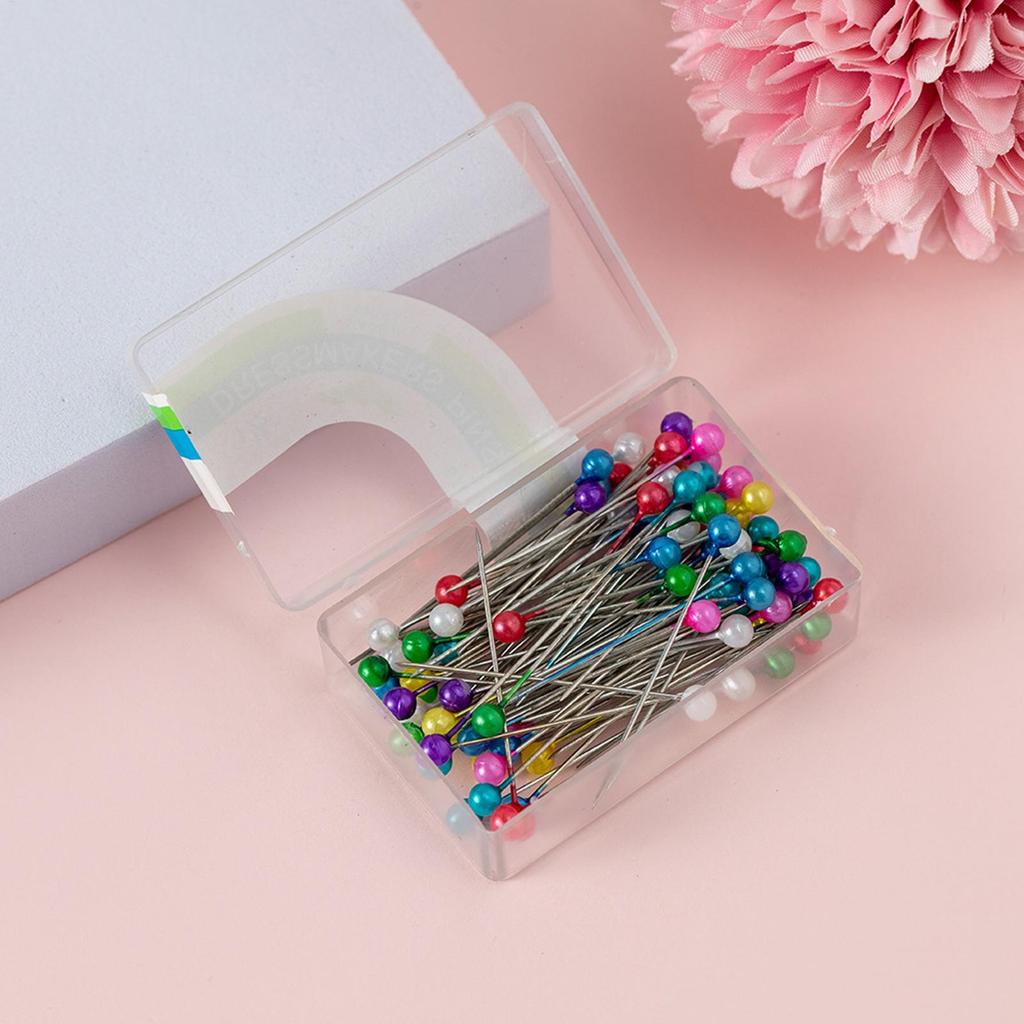 Sewing Pins 100 Piece 1.5in Pearlized Ball Head Quilting Straight Pins for Dressmaker DIY Crafts Jewelry Decoration Handmade