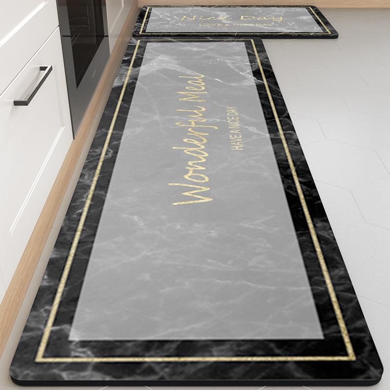 Light Luxury Diatom Mud Mat Nordic Wind Household Long Strip Absorbent Oil Absorption Non-slip Foot Mat Dirty Kitchen Mat