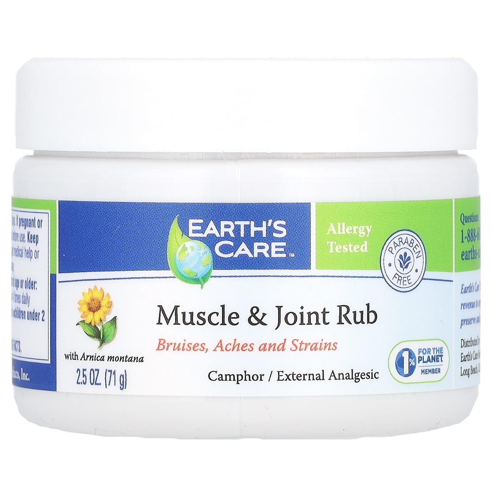 

Earth s Care, растирка для мышц и суставов, 2,5 унции (71 г)