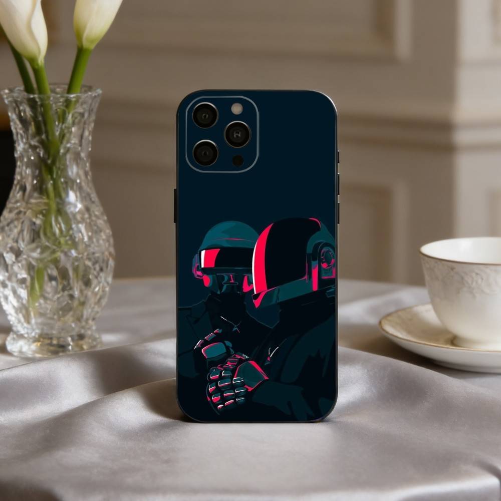 

D-Daft-T P-Punk-K Phone Case For iPhone 17,16,15,14,13,12,11 Plus,Pro Max,XS,Soft Silicone Black Cover iPhone13PROMAX